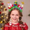 Nicute Light Up Christmas Headband Green LED Xmas Hair Hoop Glow Festival Party Hair Band for Women and Girls (Green 2)
