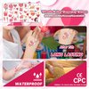 EMOME Valentine Tattoos for Kids, Cute Tattoo Stickers for Valentines Day Classroom Party Favors Decorations, Valentine Temporary Tattoos Special for Goodie Bag Stuffers Fillers Treats (Glitter)