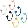 Yaalozei 20G 8mm Septum Rings Piercing Jewelry Stainless Surgical Steel Horseshoe Septum Nose Hoop Eyebrow Lip Ring Cartilage Helix Hook Rook Earrings Hoop Smiley Piercing Jewelry Men Women 20 Gauge