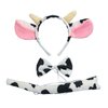 Halloween Cow Headband Bow Tie Tail Milk Cow Hair Bands Headpiece Women Cow Ears Horns Hairband Hair Hoop Holiday Party Decoration Cosplay Costume Christmas Carnival Handmade Hair Accessories 1 Set