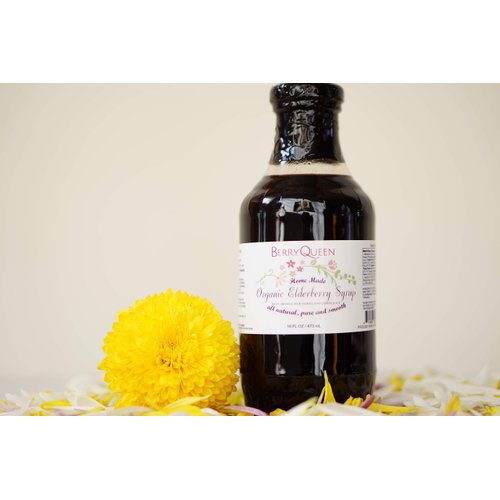 Berryqueen Original Organic Elderberry Syrup - Pure Natural - Immunity Boost - Herbal Supplement - Easy as Juice Loved by Kids and Adults - 16 oz