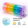 7-Day Pill Organizer with Two Compartments Per Day, Ideal for Pills/Vitamins/Fish Oil/Supplements Storage, BPA-Free and Easy to Clean (Black - Colorful)