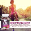 Vitamin B12 Gummies 3000 mcg, Extra Strength B 12 Gummy for Adults and Kids, B-12 Energy & Immune System Support Vitamins, Dietary Supplement, Raspberry Flavored, 30 Day Supply - 60 Count