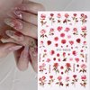 6 Sheets Flower Nail Art Stickers 3D Self-Adhesive Spring Rose Nail Decals Charming Pink Rose Floral Designs Nail Stickers for Acrylic Nail Art Red Rose Nail Art Decoration for Women Girls DIY