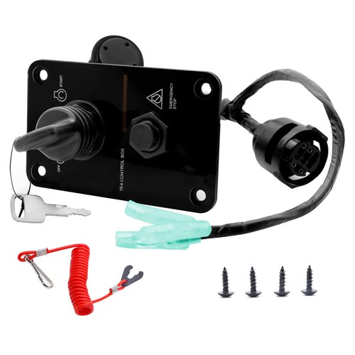ATFWEL Main Switch Panel Single Engine Key Switch Panel Assembly On-Off-Start 704 Control Box for Yamaha Outboard Yacht 704-82570-12-00 704-82570-08-00