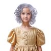Edivd Kids Gray Grandma Granny Costume Wig Short Sliver Gray Side Part Wig for Girls Short Light Grey Curly Wavy Wig for Child 100 Days of School Heat Resistant Synthetic Wig with Wig Cap
