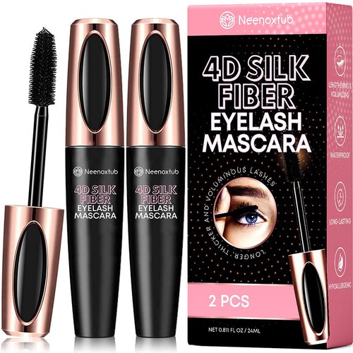 Neenoxtub 4D Silk Fiber Lash Mascara, Lengthening and Thick, Long Lasting, Waterproof &amp; Smudge-Pr...