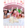 Bunnycool 24 Pcs Sleepover Party Supplies Birthday Party Favor with Satin Eye Mask Satin Hair Scrunchies(Pink)