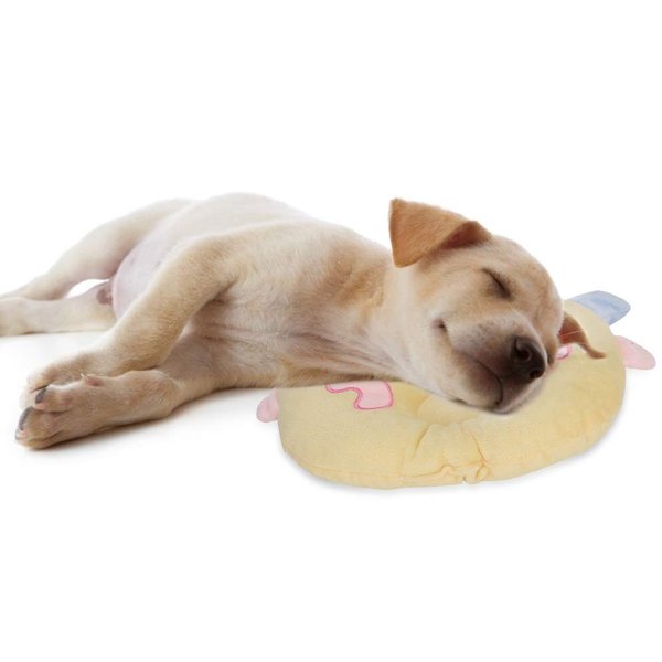 Jovenn Dog Neck Pillow, Dog Sleeping Pillows Dog Pillow Durable with Innovative Shape for Pets for Protect The Cervical Spine(Yellow)