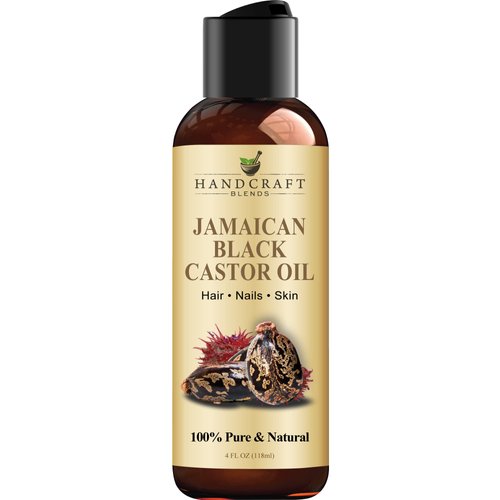 Handcraft Blends Jamaican Black Castor Oil - 4 Fl Oz - 100% Pure and Natural - Premium Grade Oil for Hair Growth, Eyelashes and Eyebrows - Carrier Oil - Hair and Body Oil