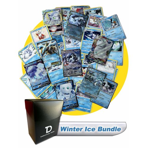 Winter Ice Bundle Pokémon Compatible TCG Random Assortment || Guaranteed Ice-Type Ultra Rare + 20 Ice-Type Pokémon Compatible Cards + Dan123yal Deck Box