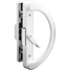 Prime-Line C 1223 Non-Keyed Sliding Glass Door Handle Set – Replace Old or Damaged Door Handles Quickly – White Diecast, Clamp Style, Surface Mount, Fits 4-15/16 in. Hole Spacing (Single Pack)