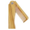 Onedor Handmade 100% Natural Green Sandalwood Fine Tooth Wooden Comb for Men Hair, Beard, and Mustache Styling Pocket Comb With Leather Case (Folding)