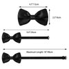 Unoutur 8 Pieces bow ties for men, Pre-tied Men's Bow Ties Adjustable Satin Bow Tie for any Age（black）