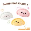 Ditucu Cute Dumpling Plush Pillow Mommy 14 inch with 3 Babies 4 inch Family Food Shaped Stuffed Animals Plushies Toys Gifts for Kids