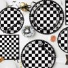 96 Pcs Checkered Plates and Napkins Party Supplies Racing Party Favors Race Car Birthday Decorations Checkered Flag Party Supplies