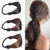 3PCS Hair Ties Wig Braided Mini Rubber Bands Braided Wig Hair Tie Faux Wig Elastic Hair Band Ponytail Holders Rope Ring for Women Girls 3 Colors(Straight）