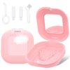 Retainer Case with Mirror and Vent Holes, Cute Retainer Holder Case Compatible with Invisalign, Aligner and Night Guard Case, Slim Retainer Case with Retainer Removal Tool, Chewies & Brush (Pink)