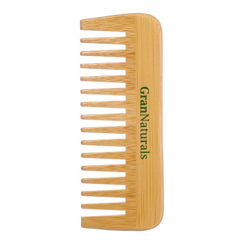 GranNaturals Wide Tooth Wooden Comb - Natural Wood Detangler for Wet or Dry Hair - Prevents Tangle & Static - Styling & Detangling Tool for Straight, Curly, Wavy, Thick Hair