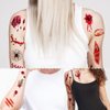 Day of the Dead Tattoos for Halloween Decorations Wound Blood Scar Temporary Tattoos Halloween Party Supplies 40 sheets Body Art Stickers Fake Tattoos for Boys Girls Women Men Cosplay Makeup Props