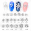 20Pcs Snowflake Nail Charms Christmas Nail Charms for Acrylic Nails, 3D Silve Crystals Diamonds Nail Rhinestones Xmas Snowflake Nail Gems Nail Jewelry for Women Girls New Year Nail Decoration (Silve)