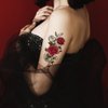 Oottati 15 Sheets Small Cute Hand Arm Temporary Tattoo Stickers Red Rose Skull Tiger Butterfly Snake