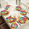 96 PCS 60’s Party Hippie Tableware Set Groovy Hippie Plates Napkins 60s Hippie Themed Party Decorations Peace Love Tie Dye Style Disposable Paper Tableware Birthday Party Suplies Favor For 24 Guests