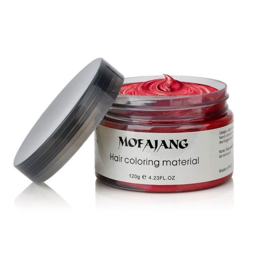 MOFAJANG Unisex Hair Wax Color Dye Styling Cream Mud, Natural Hairstyle Pomade, Washable Temporary,Party Cosplay (Red)