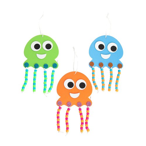 Fun Express Beaded Jellyfish Craft Kit - Craft Kits - VBS Vacation Bible School Supplies/Decor - 12 Pieces