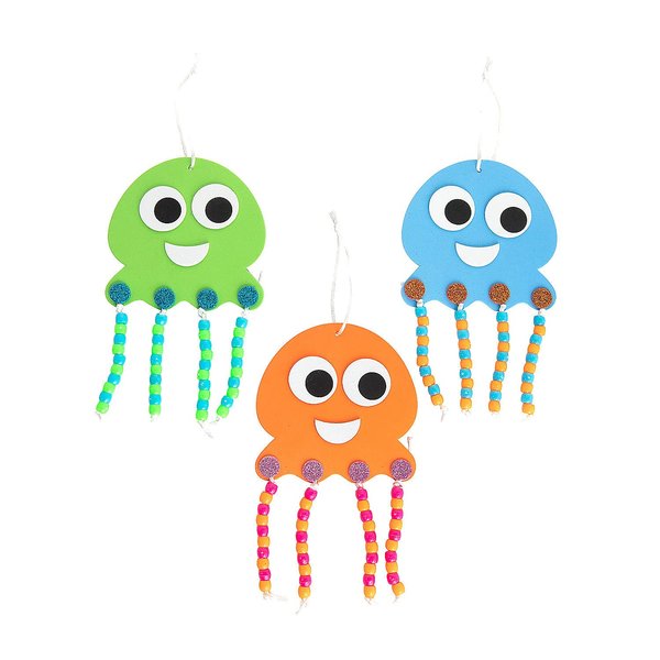 Fun Express Beaded Jellyfish Craft Kit - Craft Kits - VBS Vacation Bible School Supplies/Decor - 12 Pieces