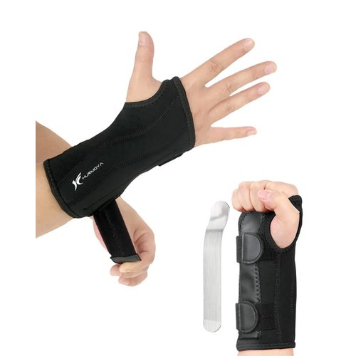 Hurmoya Wrist Brace for Carpal Tunnel Night Sleep Support with Adjustable Splint for Men and Women for Pain Relief, Tendonitis, and Sports Injuries (Right Hand, Medium)