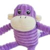 ZippyPaws - Spencer The Crinkle Monkey Dog Toy, Squeaker and Crinkle Plush Toy - Purple, Small