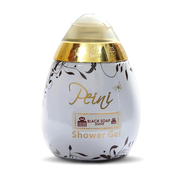 Peini Black Soap w/ Shea Butter Hydrating Body Wash for Dry Skin, Acne, Eczema, Psoriasis, with Coconut and Vitamin E, Citrus and Champagne Scent, 10 fl. Oz (Duafe)