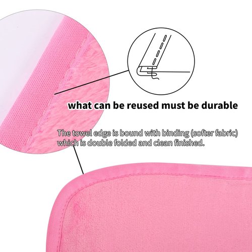 MakeUp Eraser Reusable Make Up Remover Eraser even Waterproof Make Up in Seconds Just With Water Chemical Free Eyeliner Lipstick Foundation Powder Highlighter Eyebrown (10Pink)