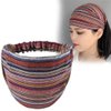 Andy's Orchids 3Pcs Wide Head Wrap, Boho Headband, Turban Hair Scarf, Elastic Hair Bands, Striped Fabric Cotton Hairbands