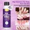 XIFEPFR Poly Gel Slip Solution Kit, 4oz Extension Gel Slip Solution Anti-stick Polygel Solution Liquid with 120pcs Dual Forms Nail Brush Clips Cup for Easy DIY Poly Gel Nail Art, Gifts for Women