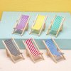 LUOZZY 12pcs Dollhouse Miniature Furniture Accessories Mini Wooden Folding Beach Sunbath Chair Longue Deck Chair for Fairy Garden Dollhouse Decoration