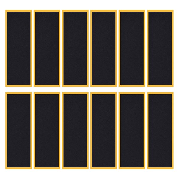 12 Piece Mini Finger Fingerboard Grip Tape,Foam Grip Tape Pro Fingerboard Tech Deck Performance Series，P-rep Professional Original Black Skateboard Fingerboard Foam Grip Tape Stickers,38mmX110mm