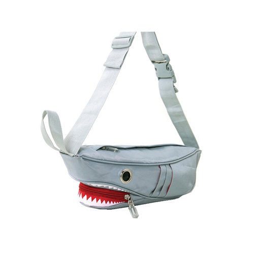 WonderMolly Premium Nylon Shark with Gill Pockets Fanny Pack Hip Waist Bag in Grey