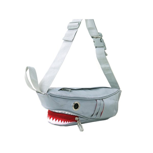 WonderMolly Premium Nylon Shark with Gill Pockets Fanny Pack Hip Waist Bag in Grey