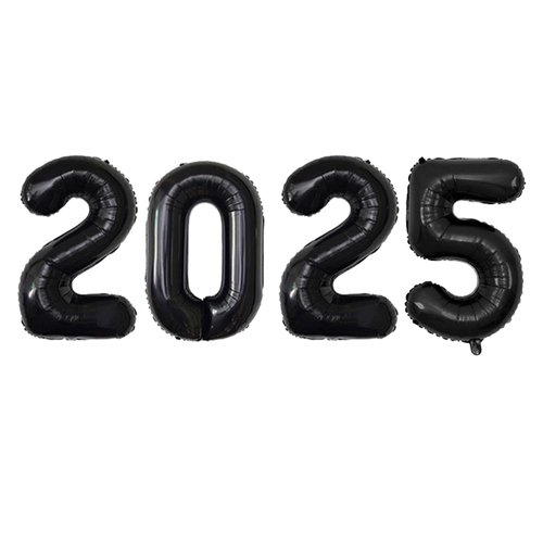 40 inch 2025 Balloons Number Foil Balloons for New Years Eve Party Supplies, Anniversary Party, Graduation Decorations(2025 Black)
