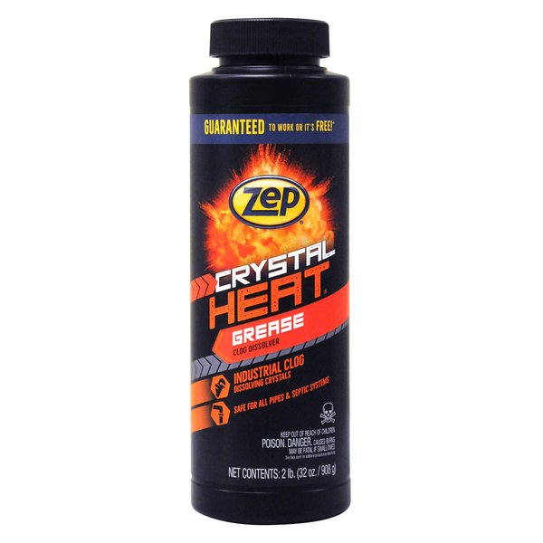 Zep Crystal Heat Drain Opener 32 Ounce - ZUCRY2 - Dissolves Drain Clogs Fast Cuts Through Grease