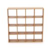 Miniature Furniture Wooden Storage Rack 16 Grid Shelves 1:12 Dollhouse Accessories Bookshelf Display Shelf Wall Rack Stand Mini House Scene Decoration (Wooden)