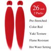 Gozill Red Braiding Hair Pre stretched Braiding Hair Ez Braid Hypoallergenic Braiding Hair Colored Hair Extensions Knotless Synthetic