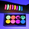 8 Neon Face Paint, Glow in The UV Blacklight Body Paint, Water Based Fluorescent Face Painting Kit Palette, Water Activated Eyeliner Makeup, Washable for Kids Adult Halloween Masquerades Club