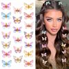 Paderison 20Pcs Glitter Hair Clips for Kids - Moving Fairy Accessories for Women, Girls Colorful Hair Clips 90s (Brown)