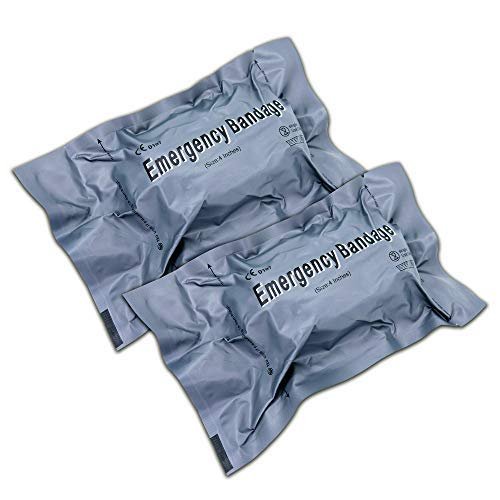 Line2design Israeli 4" Compression Bandage Wrap with Closure Bar - 4” Wide X 7’ Length - First Aid Wound Injury Sterile Battle Dressing - Product for First Aid Kit and Medical Facilities - Pack of 2