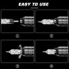 Emalla Tattoo Cartridge Needles - 60Pcs Mixed Size #10 3RL 5RL 7RL 9RL 11RL 14RL #12 5M1 7M1 9M1 11M1 13M1 15M1 Round Line Single Magnum Tattoo Machine Needle Standard Cartridge Needles for Tattoo Kit