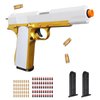 Bugrtey Soft Bullet Toy Gun for Boys, Toy Guns with Shell Ejecting, Toy Foam Blasters & Guns, Gift Box for Christmas Birthday for Boys Girls Adults Age 8+ Gold