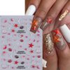 3Sheets Starfish Seashell Nail Art Stickers 5D Embossed Self-Adhesive Summer Nail Design Decals Ocean Theme Nail Adhesive Stickers Nail Art Supplies for Women Acrylic Nails DIY Nail Decoration